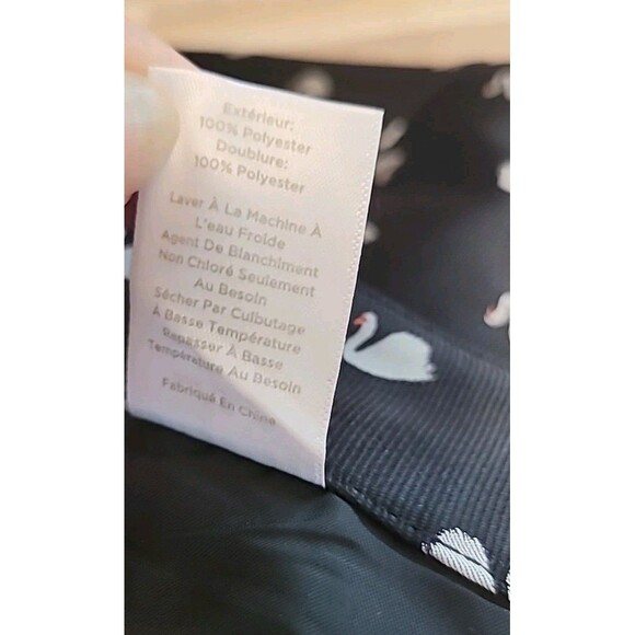 RSVP By Talbots Pants Women 14 Black Allover Swan Print Dress High-Rise Straight - Picture 15 of 15